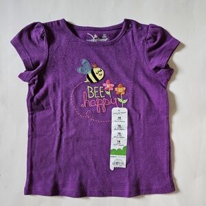 Jumping Beans "Bee Happy" Tee - Purple, 18 Months